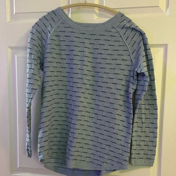 Blue Sweater with navy stripes, size M - Picture 1 of 5